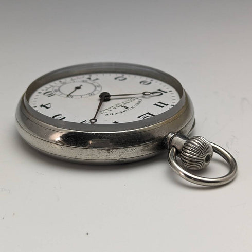 1930 年左右瑞士 Eberard Chronometer 懷錶 鎳質開放面 做工良好